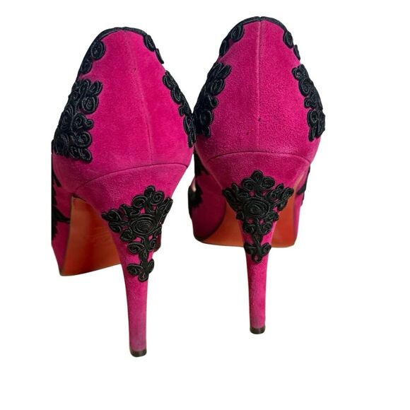 Christian Louboutin Very Brode 120 Suede Heels Sz EU 36 / US 6 Magenta (Fuchsia) - Picture 6 of 16